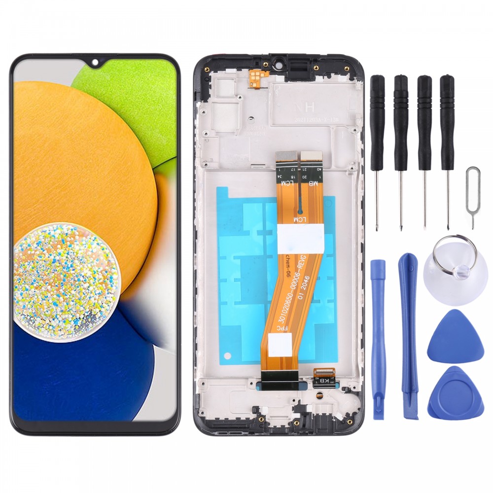 OEM LCD-skärm för Samsung Galaxy A03 SM-A035G/A035M Digitizer komplett montering med ram