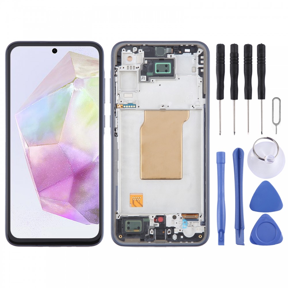 Do Samsung Galaxy A35 SM-A356B Digitizer ekranu TFT LCD Pełny montaż z ramką, nie obsługujący identyfikacji odcisków palców