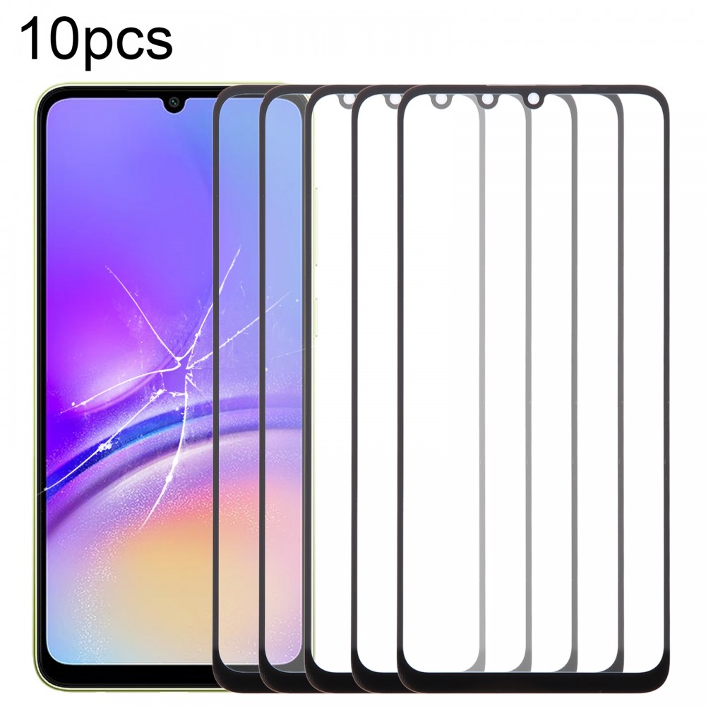 Para Samsung Galaxy A05 SM-A055F 10 piezas lente de cristal exterior de pantalla frontal con adhesivo ópticamente transparente OCA