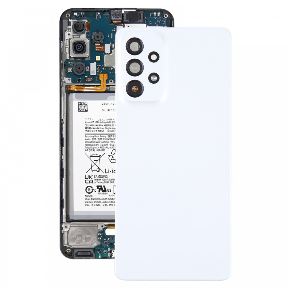 Pro Samsung Galaxy A73 5G SM-A736B Originální zadní kryt baterie s krytem objektivu fotoaparátu (bílý)