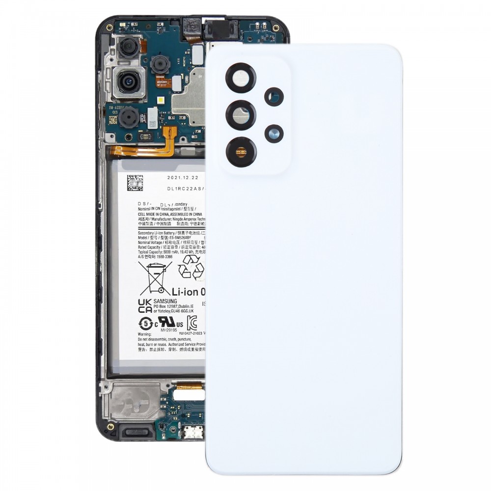 Per Samsung Galaxy A53 5G SM-A536B Cover posteriore batteria originale con copriobiettivo fotocamera (bianco)