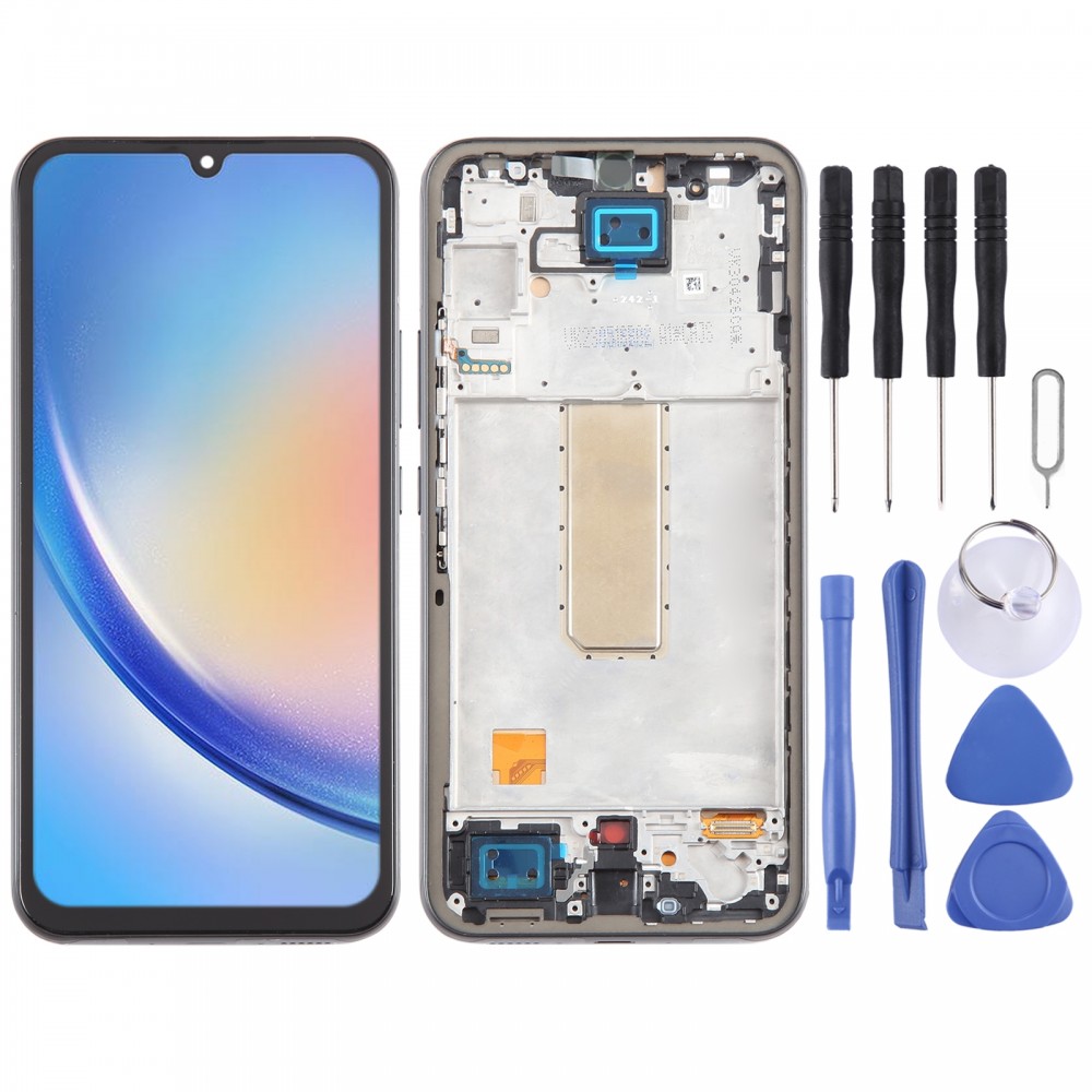 Pro Samsung Galaxy A34 SM-A346B Incell digitizér LCD obrazovky Celá sestava s rámem, nepodporující identifikaci otisků prstů (černá)