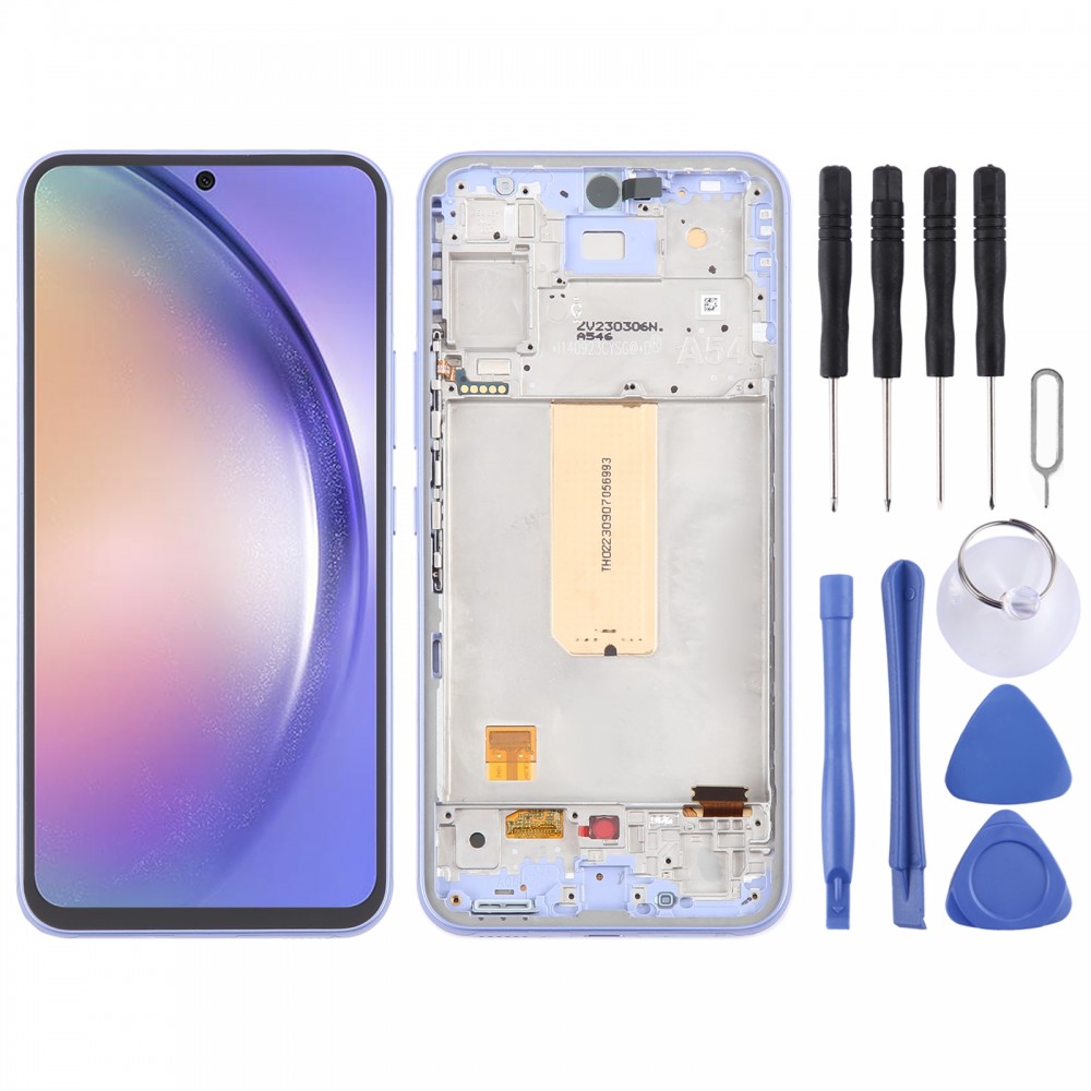 Pro Samsung Galaxy A54 5G SM-A546 6,43palcový digitizér OLED LCD obrazovky Celá sestava s rámečkem (fialová)