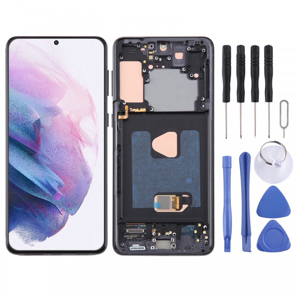 Pro Samsung Galaxy S21+ 5G SM-G996B 6,67 palcový 6,67 palcový digitizér OLED LCD obrazovky Celá sestava s rámem (černá)