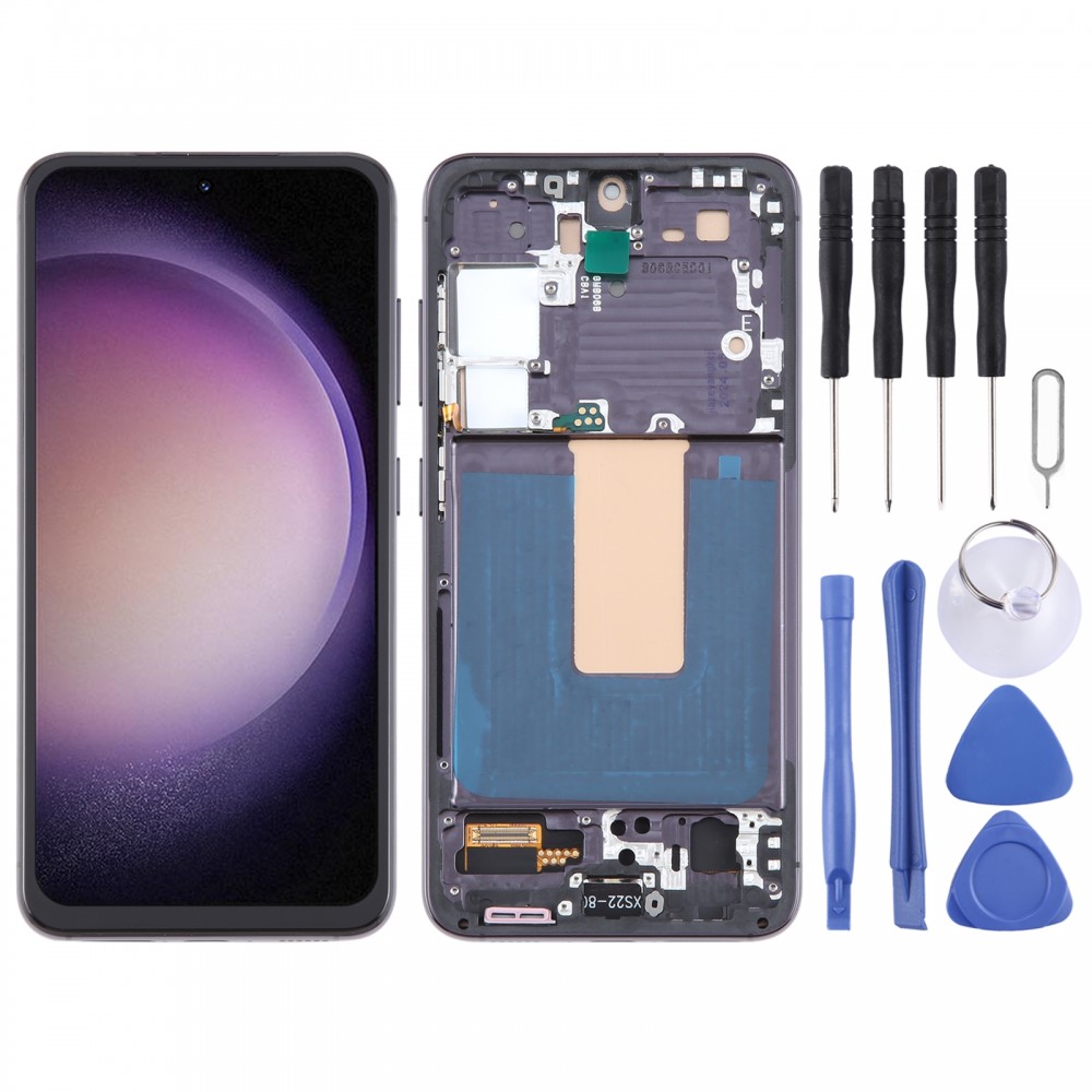 Pour Samsung Galaxy S23 SM-S911B Version européenne TFT LCD écran numériseur assemblage complet avec cadre, ne prenant pas en charge l'identification par empreinte digitale