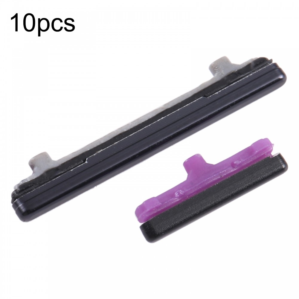 Pour Samsung Galaxy S20 SM-G980 10 pièces bouton d'alimentation + bouton de contrôle du volume (noir)