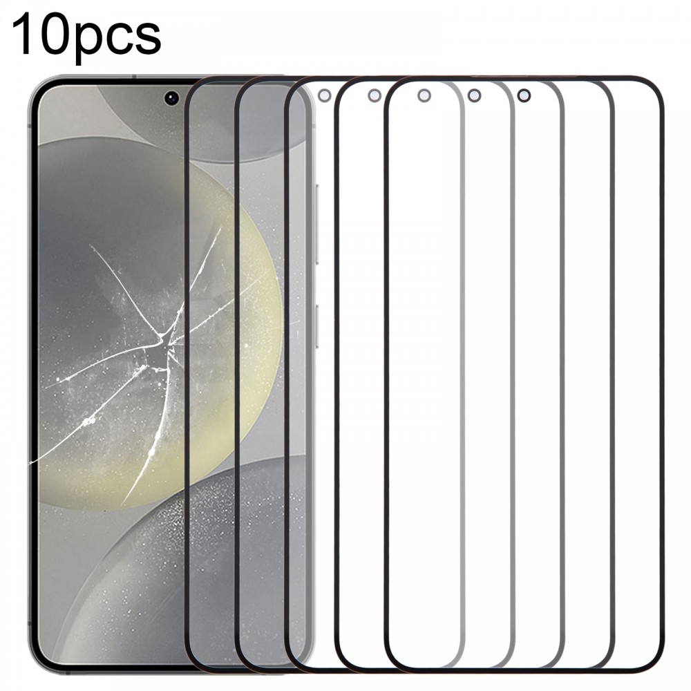 עבור Samsung Galaxy S24 SM-S921B 10 יחידות מסך קדמי עדשת זכוכית חיצונית עם דבק OCA שקוף אופטי