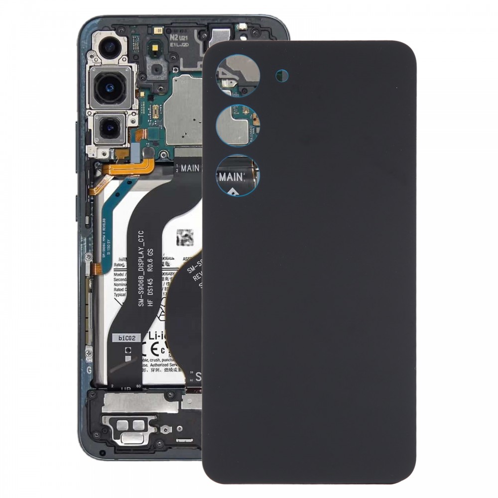 Für Samsung Galaxy S23 SM-S911B OEM-Glas-Akku-Rückseite (schwarz)