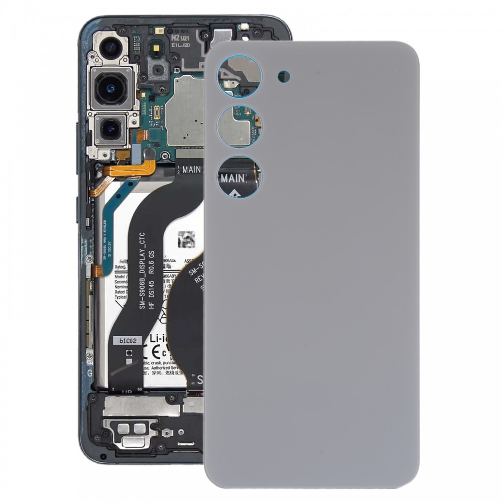 Pour Samsung Galaxy S23 SM-S911B Couvercle arrière de la batterie en verre OEM (gris)