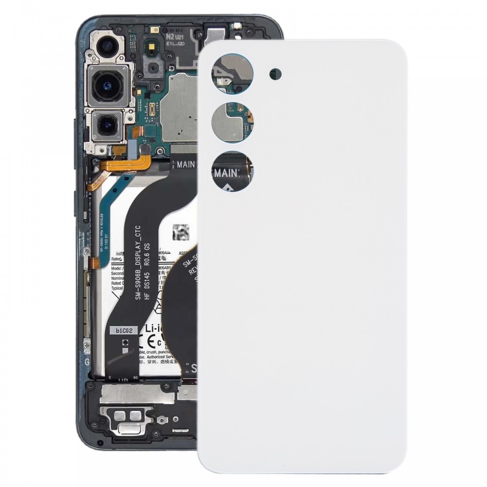 Per Samsung Galaxy S23 SM-S911B Cover posteriore batteria in vetro OEM (bianco)
