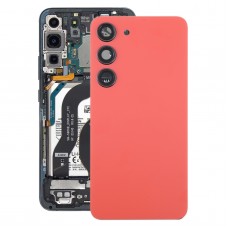 Per Samsung Galaxy S23 SM-S911B Cover posteriore batteria in vetro OEM con copriobiettivo fotocamera (rosso)