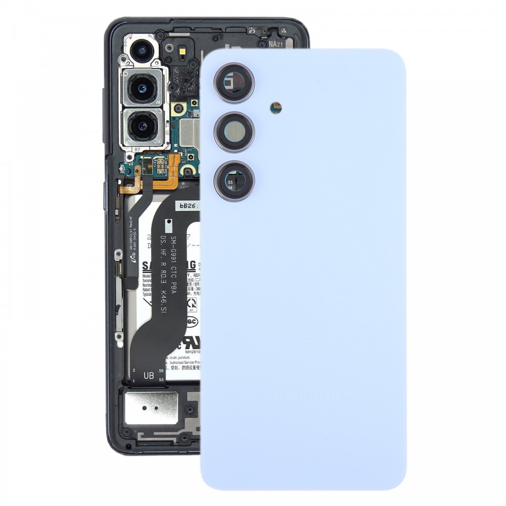 Samsung Galaxy S24 SM-S921B OEM バッテリーバックカバー カメラレンズカバー付き (ブルー)