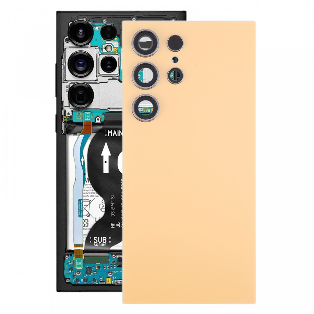 Für Samsung Galaxy S24 Ultra SM-S928B OEM-Akku-Rückseite mit Kamera-Objektiv-Abdeckung (gelb)