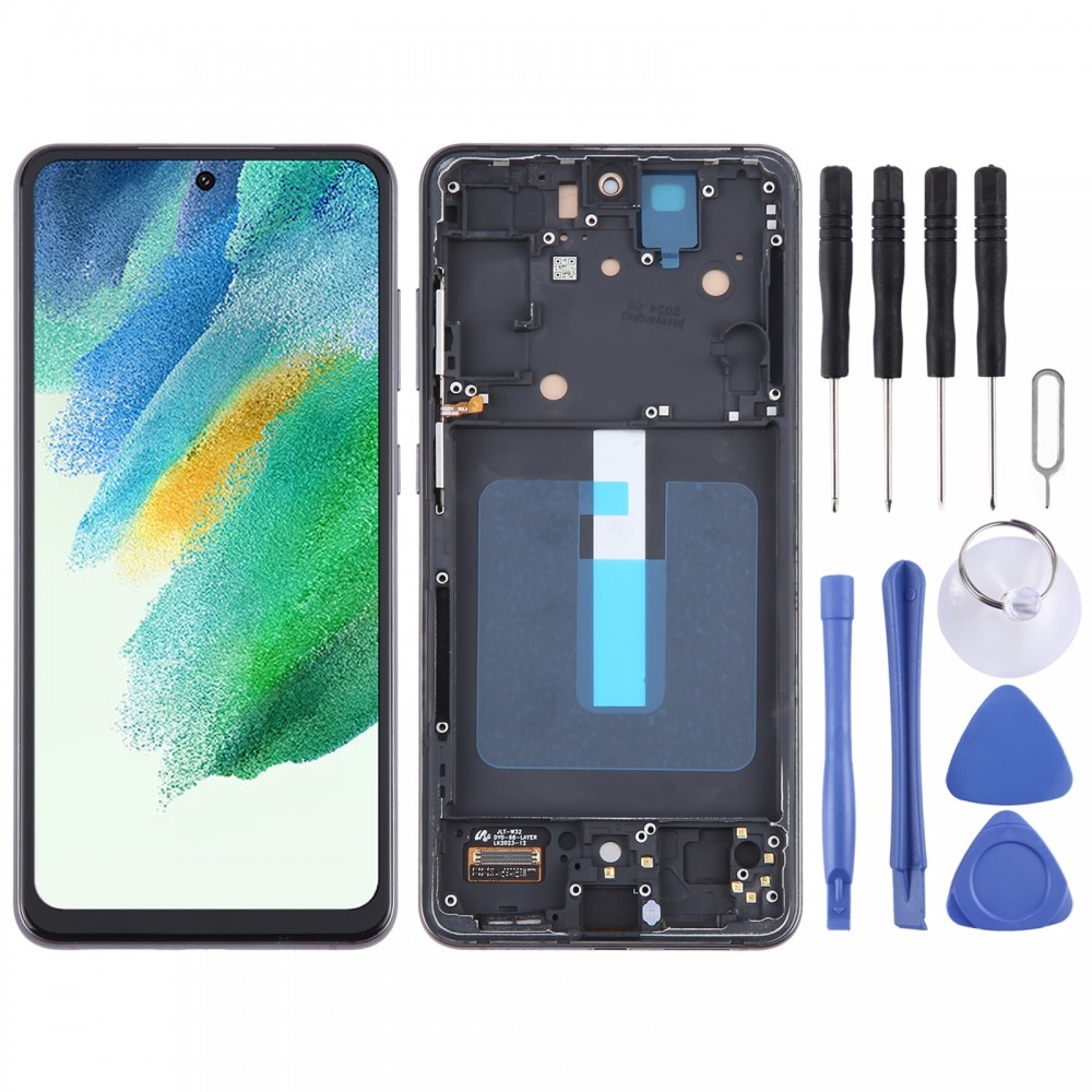 Для Samsung Galaxy S21 FE 5G SM-G990B TFT-материал, дигитайзер ЖК-экрана, полная сборка с рамкой, не поддерживает идентификацию отпечатков пальцев (черный)