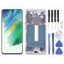 Samsung Galaxy S21 FE 5G SM-G990B eredeti LCD képernyős digitalizálóhoz, teljes összeszerelés kerettel (lila)