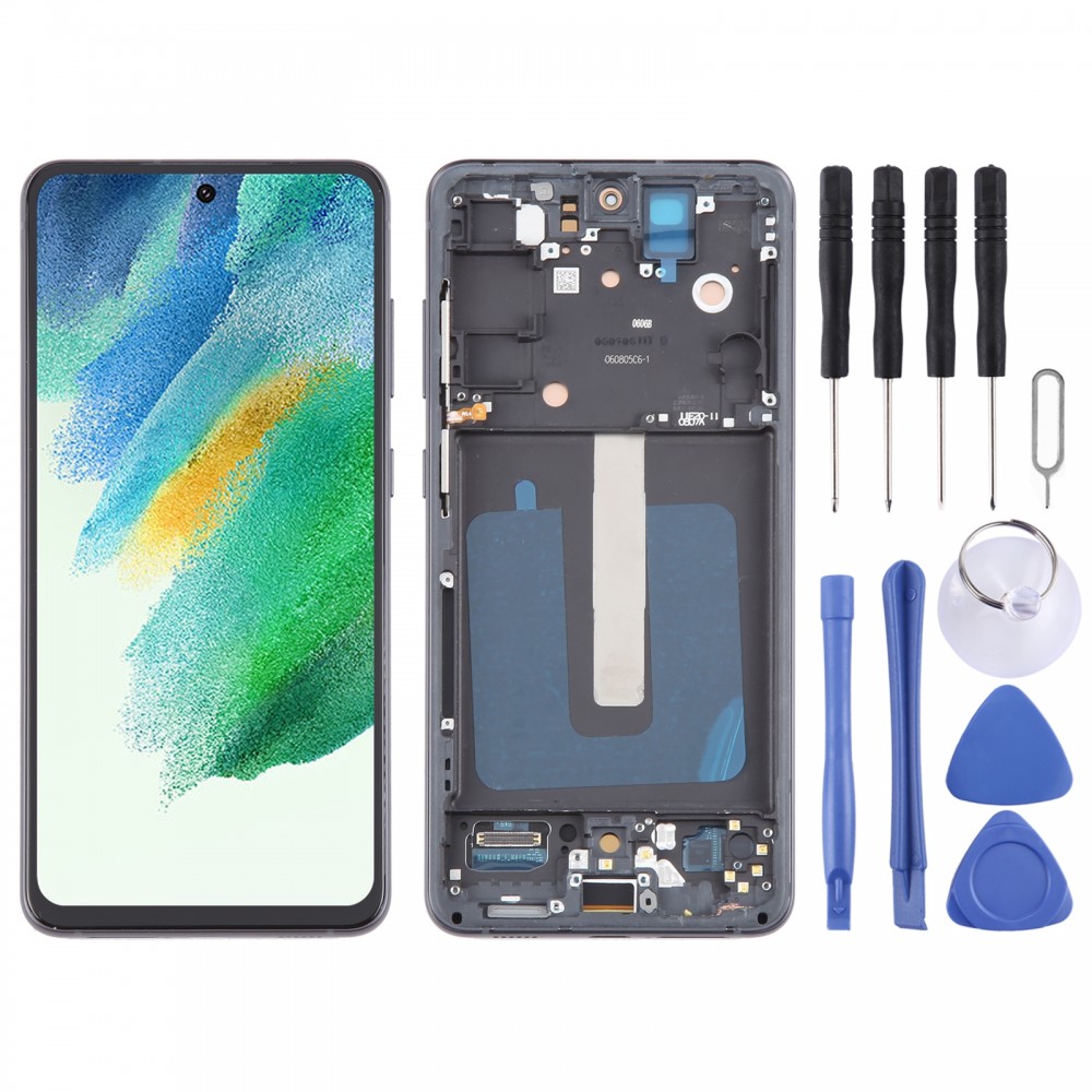 For Samsung Galaxy S21 FE 5G SM-G990B 6.43 inch EU Version OLED LCD Screen Digitizer Full Assembly with Frame (Black)