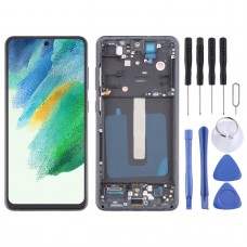 Do Samsung Galaxy S21 FE 5G SM-G990B 6,43 cala wersja ue OLED ekran LCD Digitizer pełny montaż z ramką (czarny)