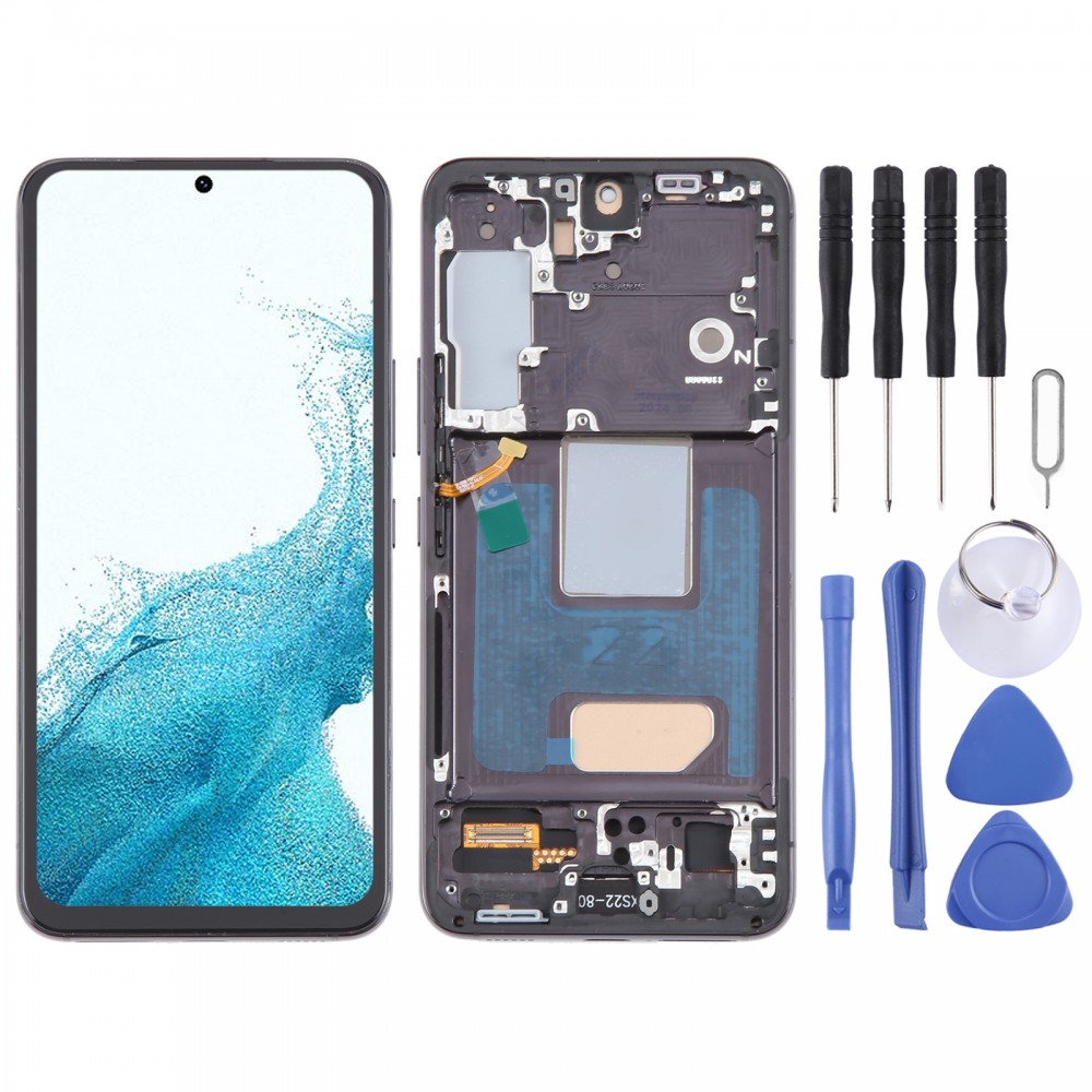 Pour Samsung Galaxy S22 5G SM-S901B Version UE TFT LCD Écran Numériseur Assemblage complet avec cadre (Noir)