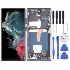 For Samsung Galaxy S22 Ultra 5G SM-S908U US Edition 6.78 inch OLED LCD Screen Digitizer Full Assembly with Frame (Black)