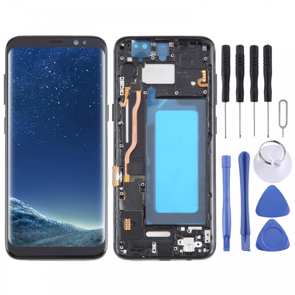 Pro Samsung Galaxy S8 SM-G950 TFT digitizér LCD obrazovky Celá sestava s rámečkem (černá)