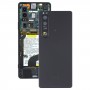 כיסוי אחורי מקורי לסוללה עם עדשת מצלמה עבור Sony Xperia 1 III (שחור)