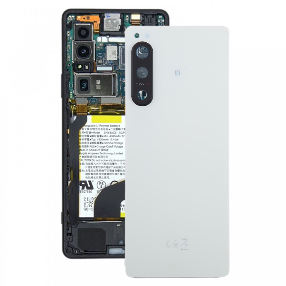 Pro Sony Xperia 5 IV Originální zadní kryt baterie s krytkou objektivu fotoaparátu (bílá)