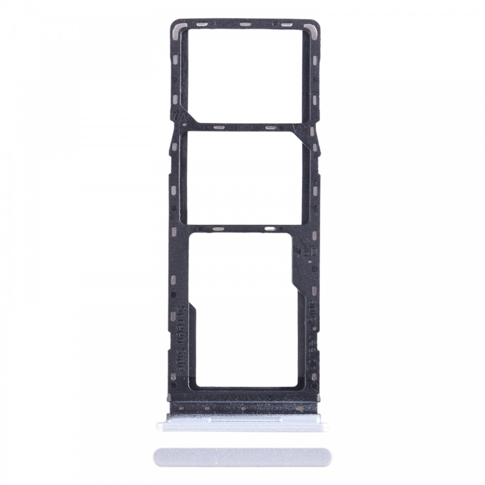 For Tecno Spark Go 2022 SIM Card Tray + SIM Card Tray + Micro SD Card Tray (Silver)