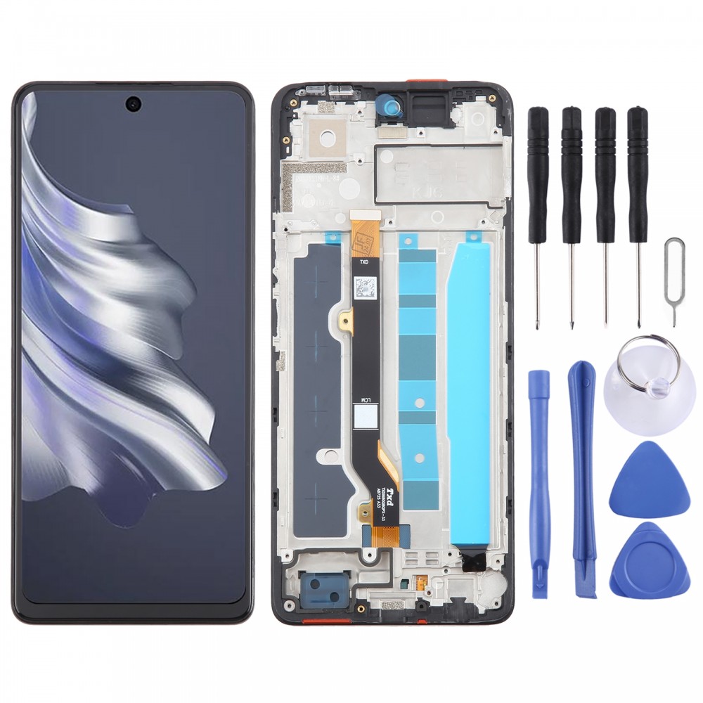 Для Tecno Spark 20 Pro 4G KJ6 OEM РК-екран Дигітайзер Повна збірка з рамкою