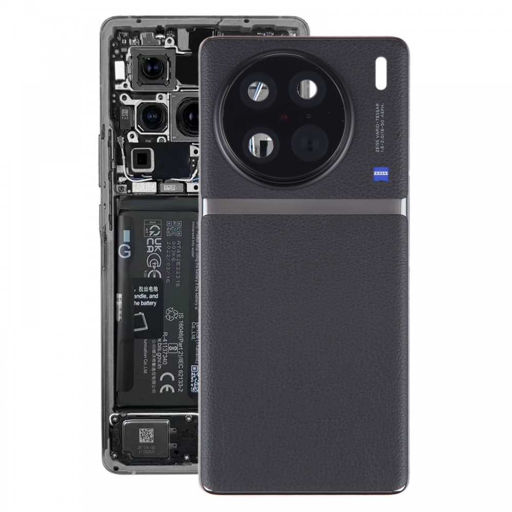 For vivo X90 Pro Original Battery Back Cover with Camera Lens Cover(Black)