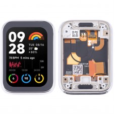 Xiaomi Mi Band 8 Pro eredeti LCD-képernyős digitalizálóhoz, teljes összeszerelés kerettel (ezüst)