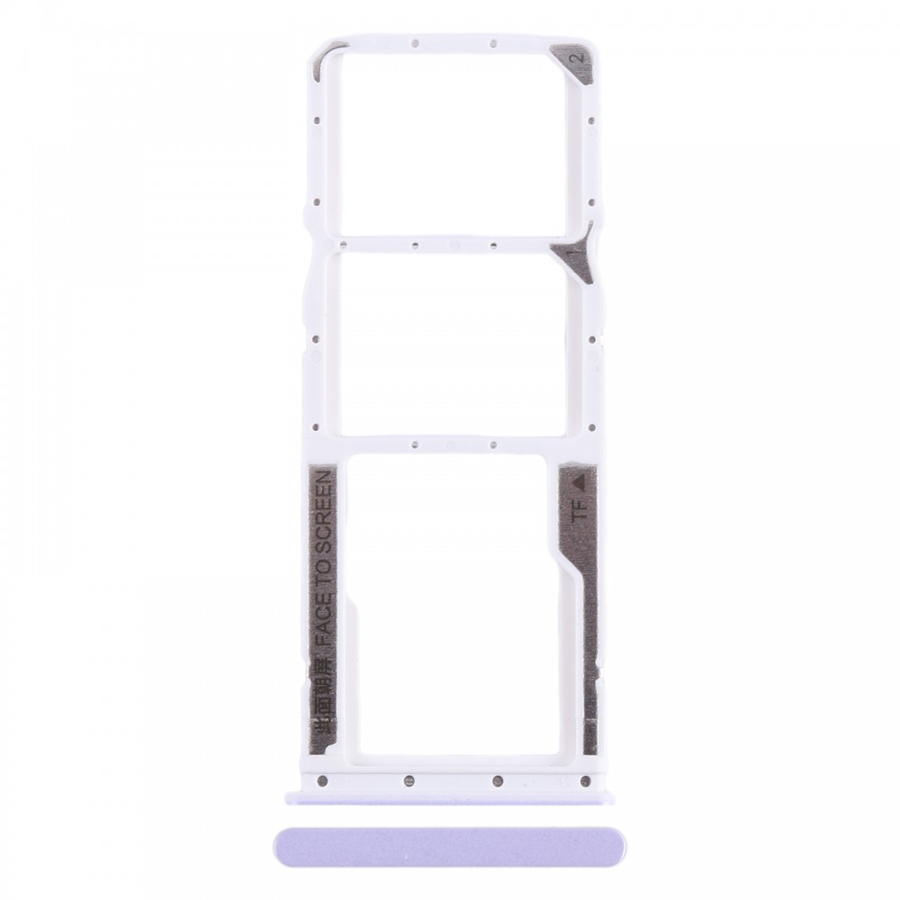 Para Xiaomi Redmi 12C Bandeja de tarjeta SIM + Bandeja de tarjeta SIM + Bandeja de tarjeta Micro SD (Púrpura)