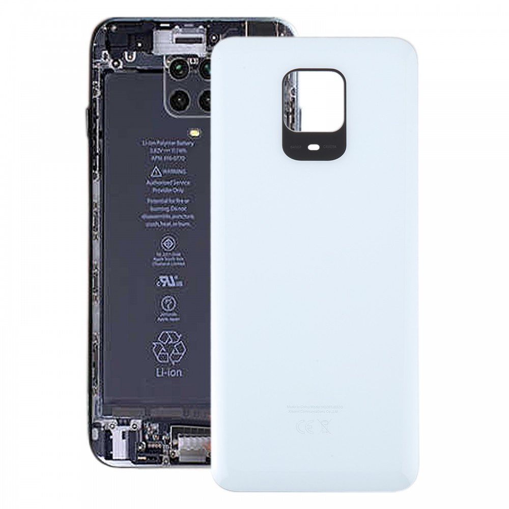 Pro Xiaomi Redmi Note 9 Pro India OEM skleněný zadní kryt baterie (bílý)