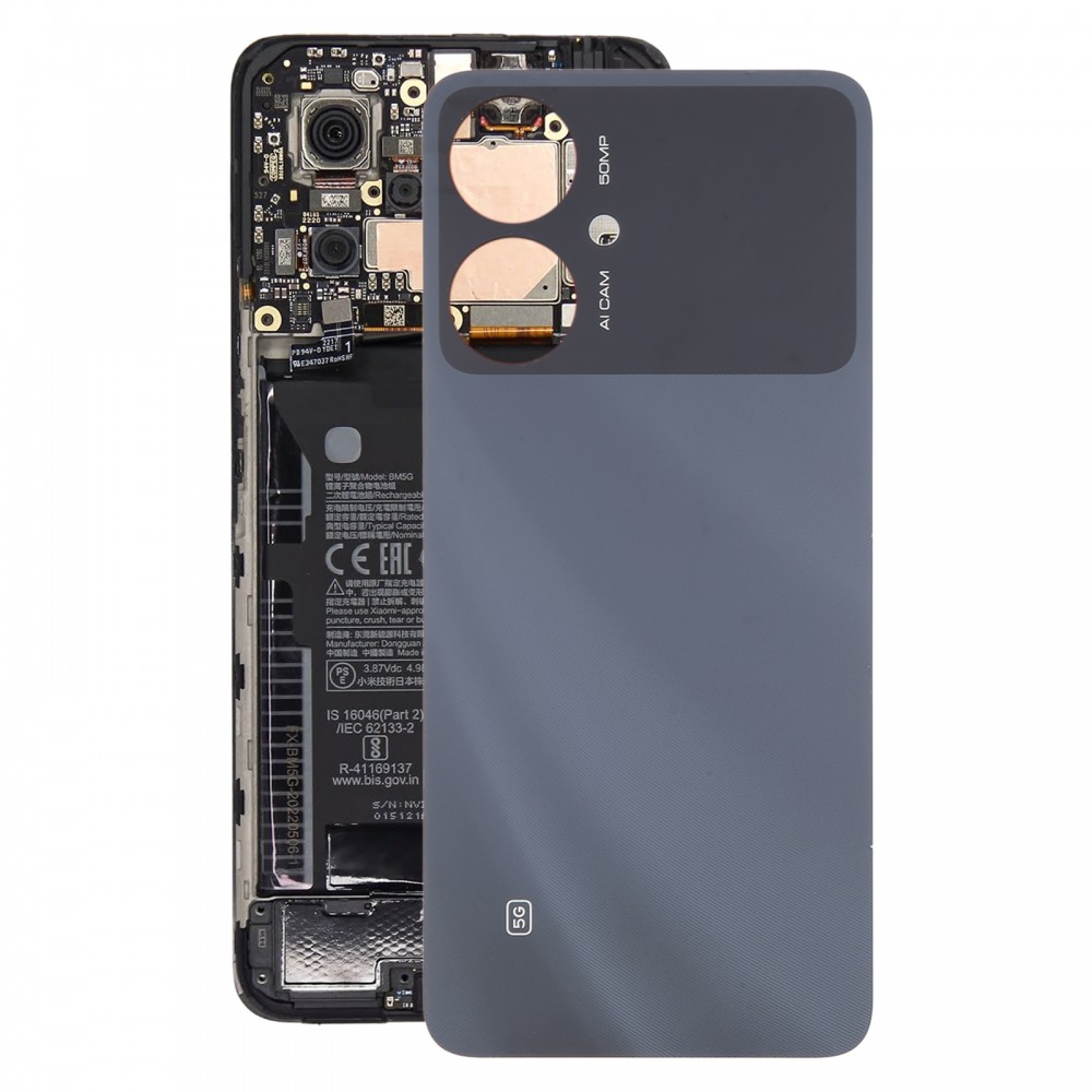 För Xiaomi Poco M6 5G Original batteribaksida (svart)
