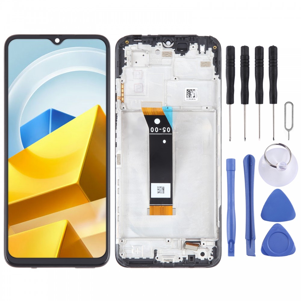 OEM-Material LCD-Bildschirm für Xiaomi Poco M5 4G Digitizer Vollmontage mit Rahmen