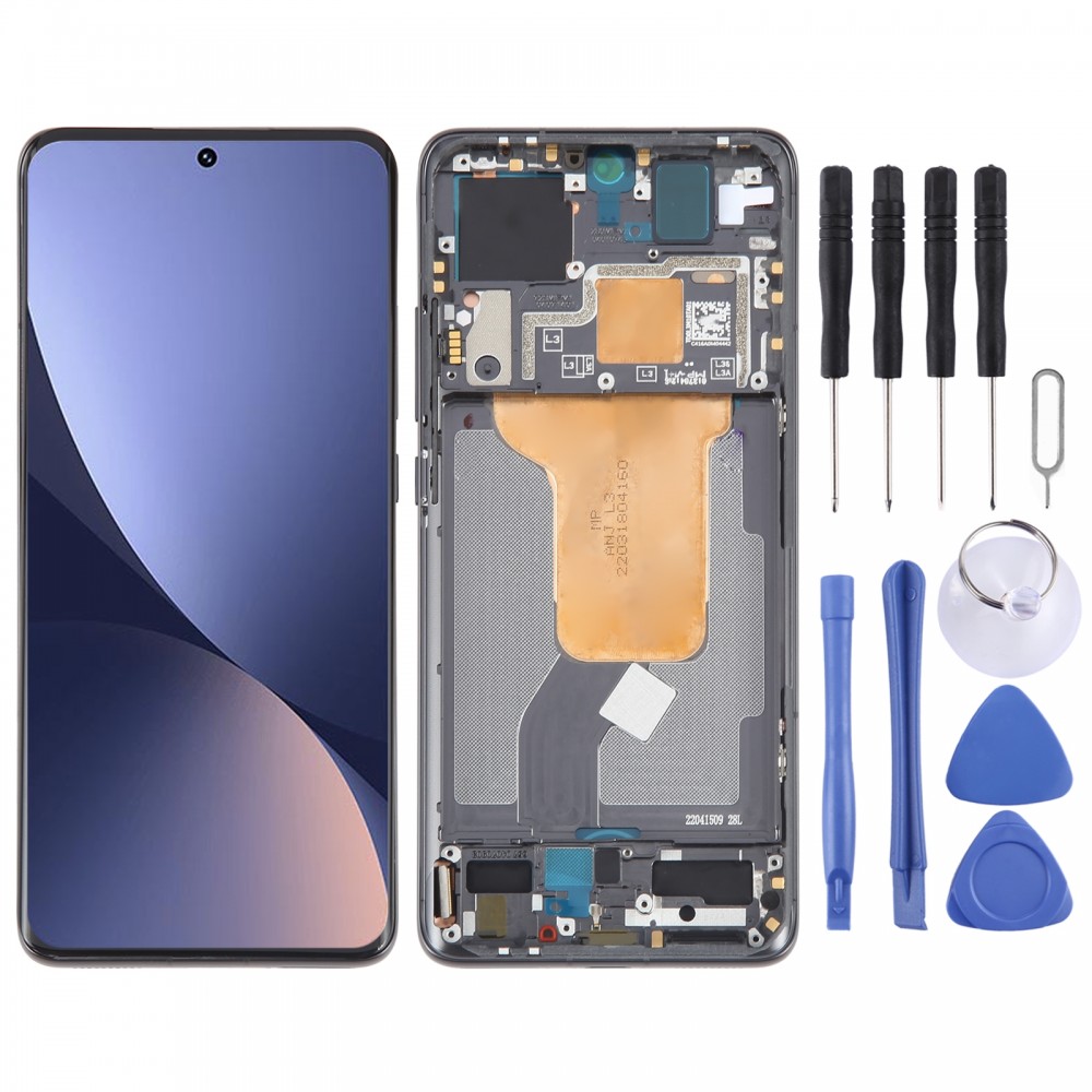 Xiaomi 12X オリジナル AMOLED 素材 LCD スクリーンデジタイザー完全アセンブリ、フレーム付き (ブラック)