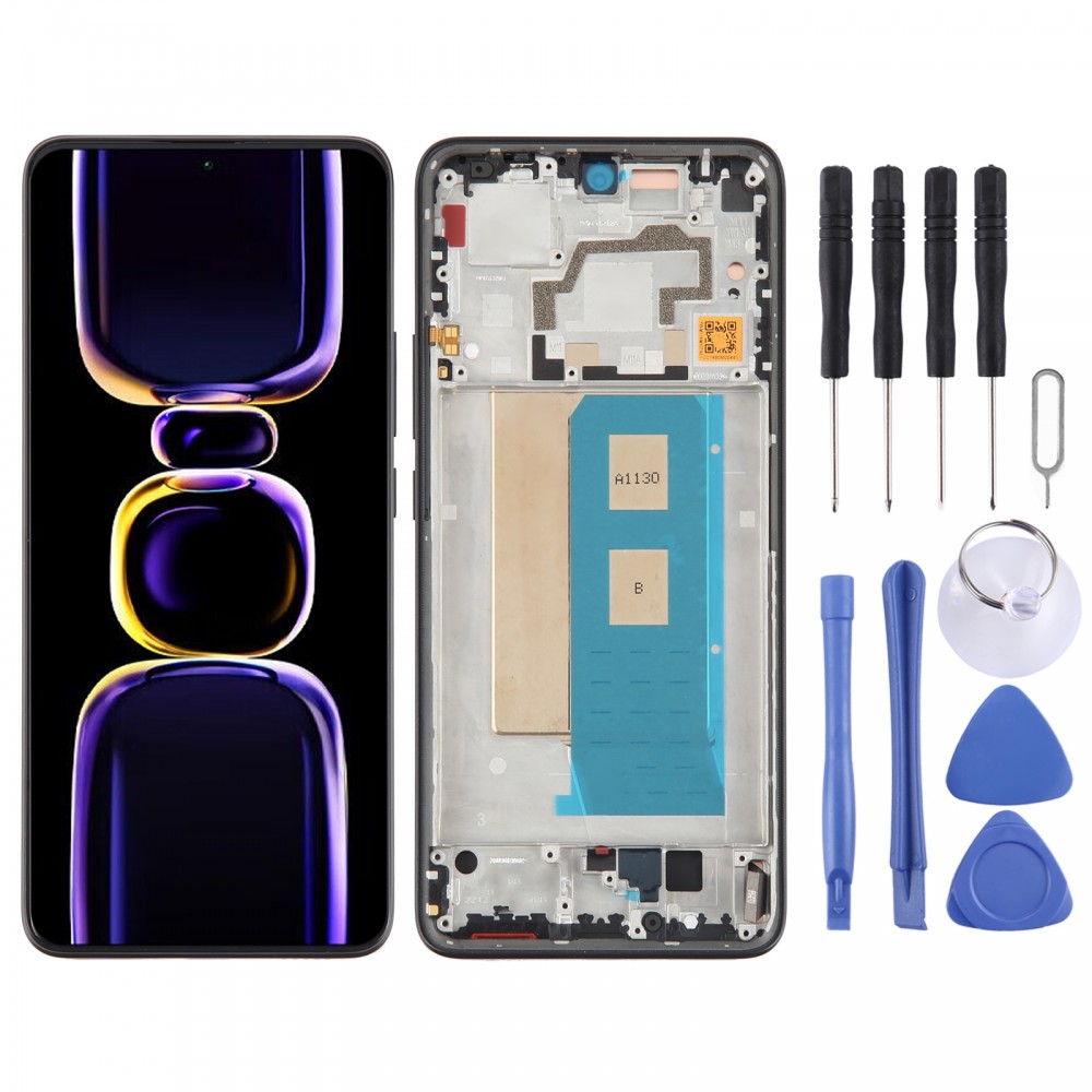Для Xiaomi Poco F5 Pro Original AMOLED Material LCD Digitizer Full Assembly with Frame (Black)