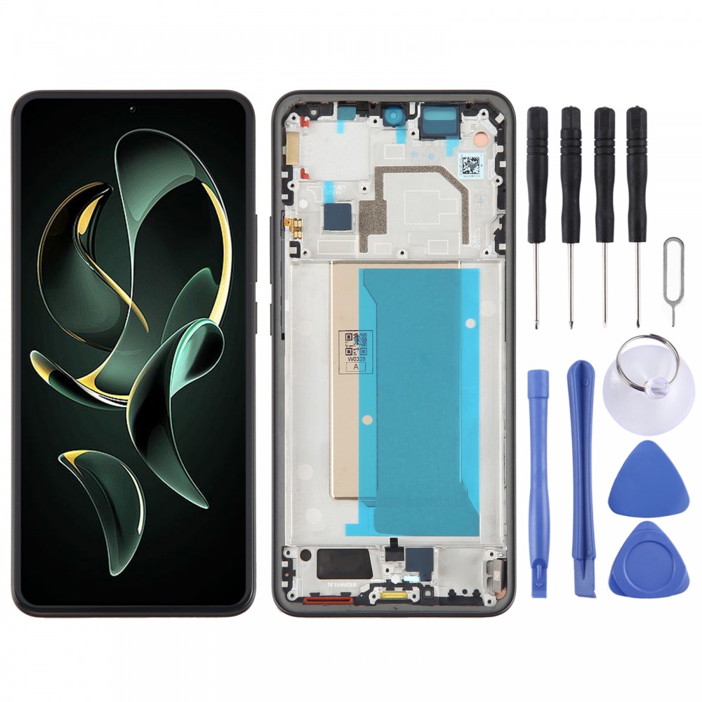 Pro Xiaomi 13T Pro Originální materiál AMOLED Digitizér LCD obrazovky Celá sestava s rámem (černá)