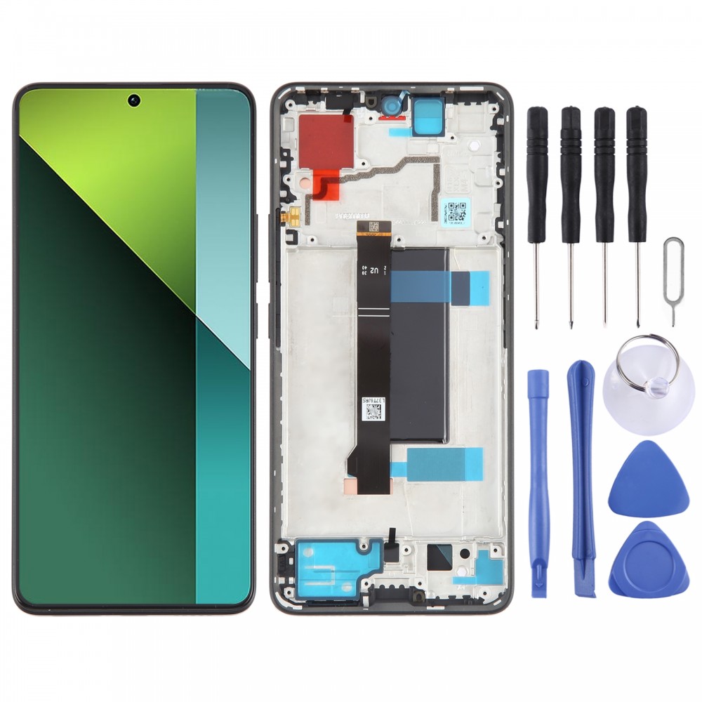 适用于小米红米 Note 13 Pro 5G 原装 AMOLED 材质液晶屏数字化仪全组装带边框 (黑色)