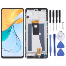 适用于中兴 Blade V50 Vita 8550 液晶屏幕数字化仪完整组件带框架 (黑色) 