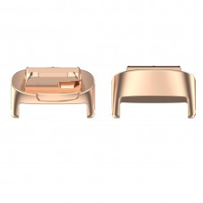 For Fitbit Inspire 3 1 Pair Stainless Steel Metal Watch Band Connector(Rose Gold) 