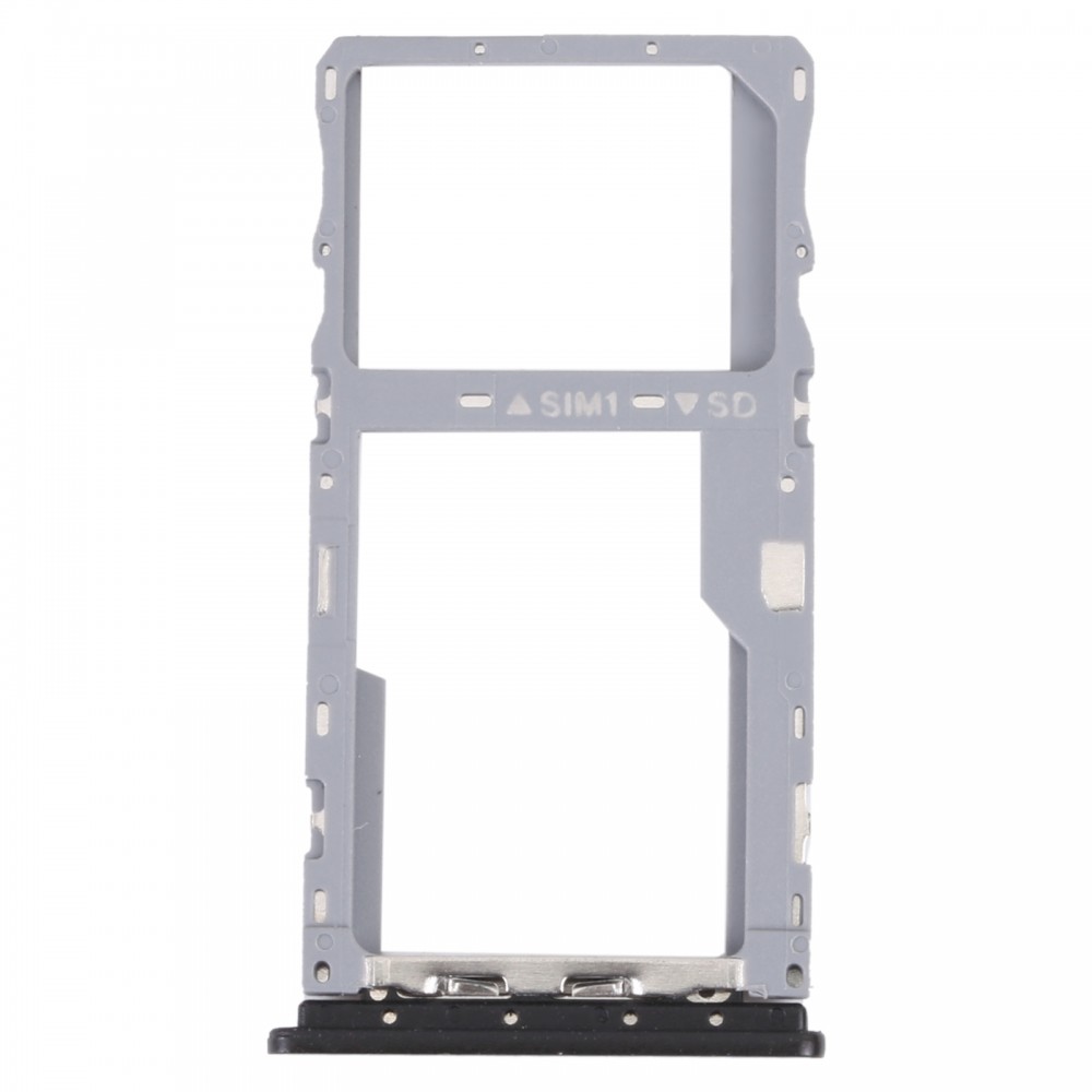 For TCL 20E Original SIM Card Tray + Micro SD Card Tray (Black)