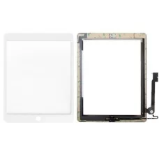 Pulsante Pulsante + chiave domestica PCB installazione della flessione della membrana del cavo del pannello + Touch Panel Adhesive tocco per iPad 4 (bianco)
