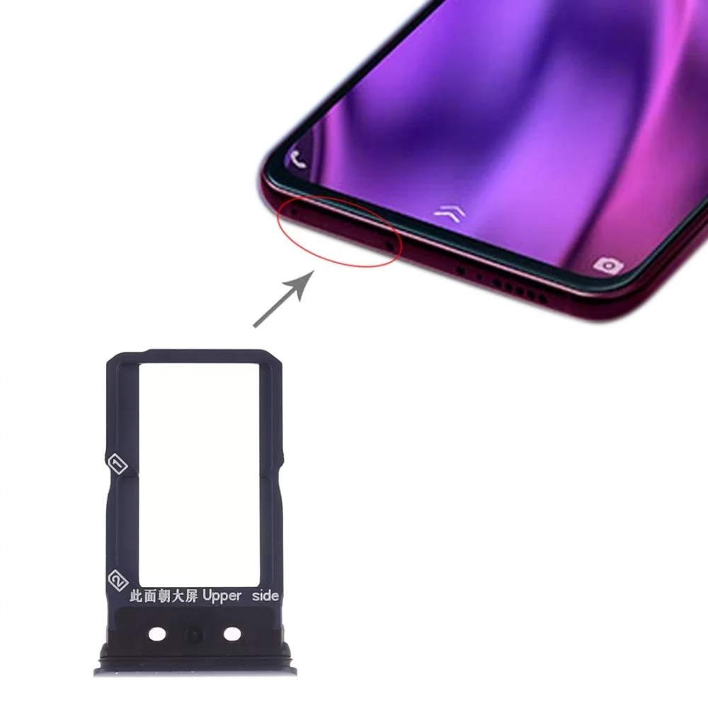 SIM-карта лоток + SIM-карта лоток для Vivo NEX Подвійного дисплея (чорний)