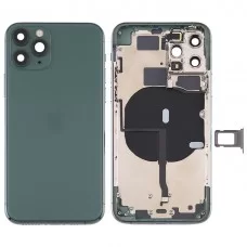 Акумулятор Задня кришка (з бічними клавішами і карти лоток & Power + Volume Flex Cable & Wireless зарядний модуль) для iPhone 11 Pro Max (зелений)