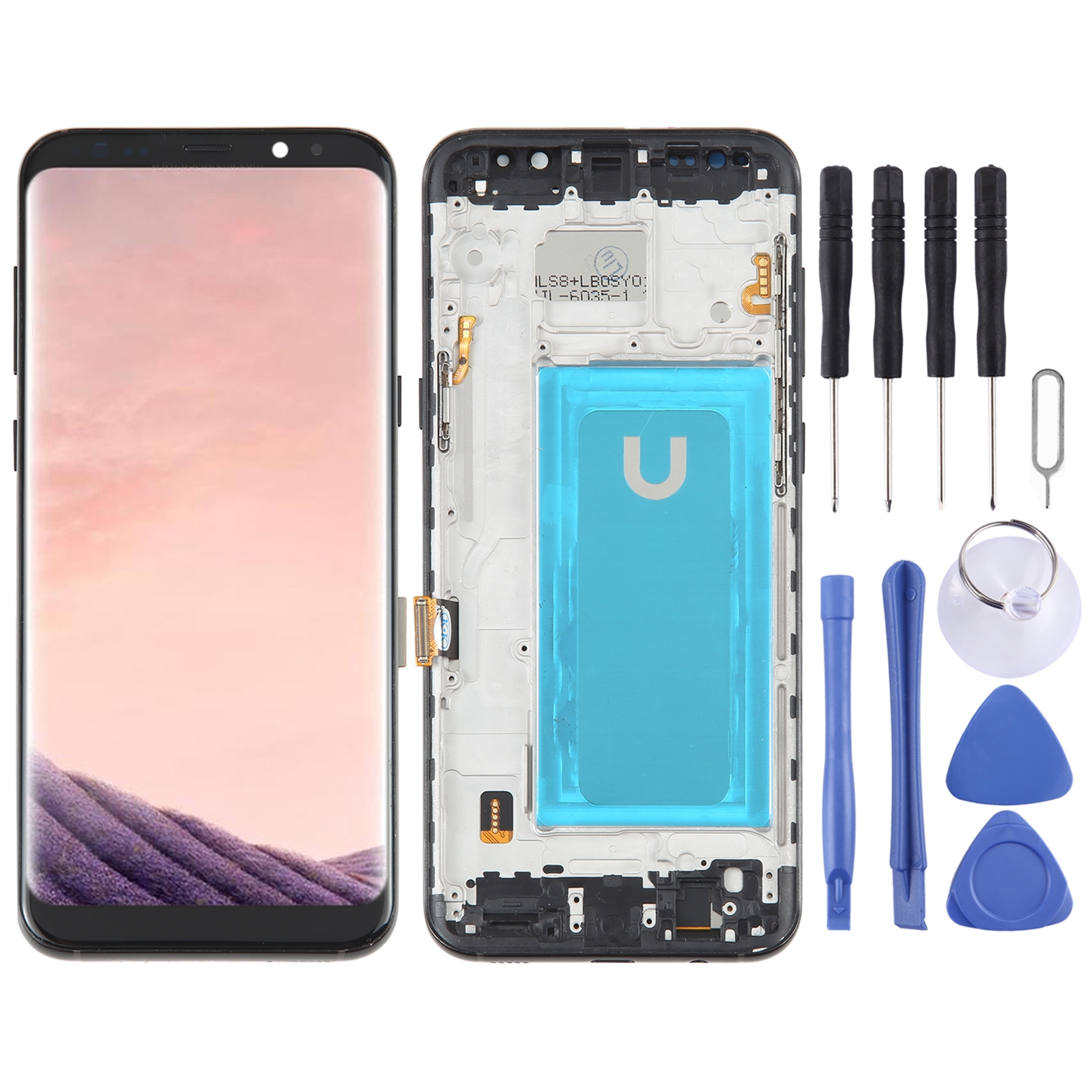 ЖК-экран TFT для Samsung Galaxy S8+ SM-G955 Digitizer Полная сборка с рамой  (черная)